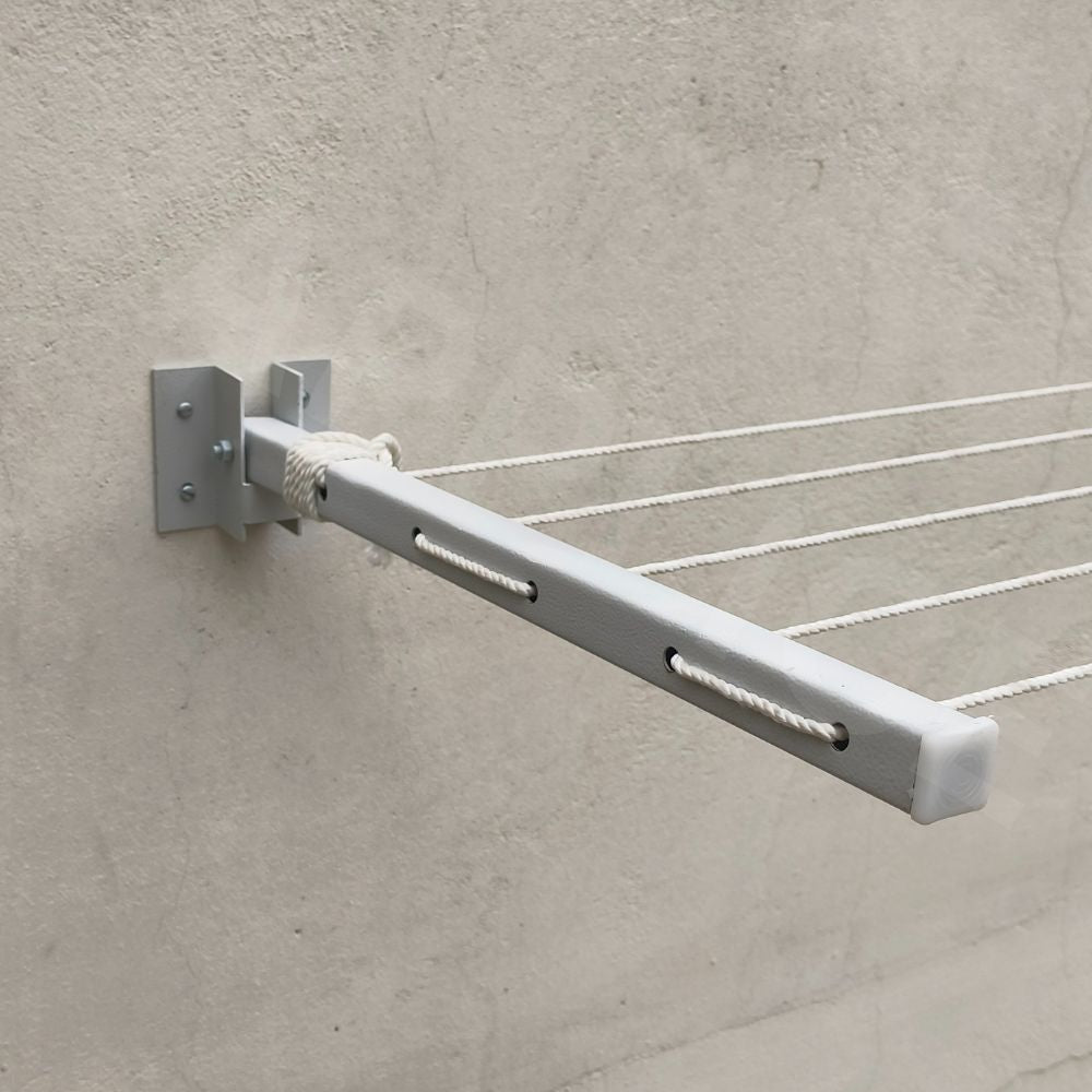 APPLICE Metal Wall Mounted Foldable Cloth Drying Stand for Balcony – Heavy Duty 5 Layer (40 Feet Rope) | Wall Mount Cloth Drying Stand | Clothes Drying Hanger Stand
