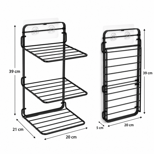 APPLICE Wall-Mounted Multifunctional Storage Rack | Space-Saving Organizer Shelf for Kitchen, Bathroom, Bedroom & Office | Storage for Toiletries, Spices, Cosmetics, Cleaning Supplies